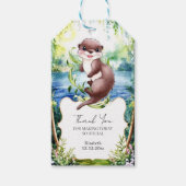 Boho Otter-Baby shower Cadeaulabel (Voorkant)
