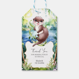 Boho Otter-Baby shower Cadeaulabel