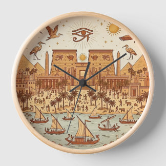Boho Oud-Egyptische Stad Illustratie-Terracotta