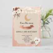 Boho over de maan uitnodiging (Staand voorkant)