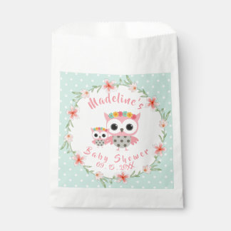 Boho Owl Baby shower Favor Bag Bedankzakje