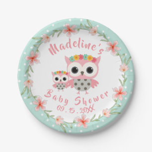 Boho Owl Baby shower Paper Borden Papieren Bordje