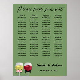  Boho paar Wijn bruiloft Zitting Grafiek Poster