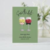  Boho paar wijnbruiloft Save the dates Date (Staand voorkant)