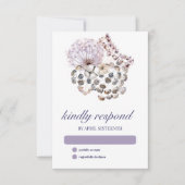 Boho paardenbloem bloemenpagan handvasten RSVP kaartje (Voorkant)