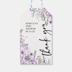 Boho Paars Baby shower Dank u wel voor het Label Cadeaulabel