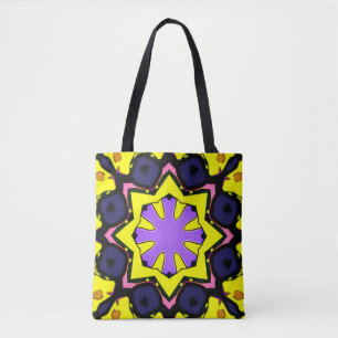 Boho paars, blauw, roze design. Een verklaring afl Draagtas