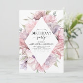 Boho Paars Elke Age Birthday Floral Kaart (Staand voorkant)