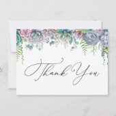 Boho Paars en Groen Succulent Dank u (Voorkant)