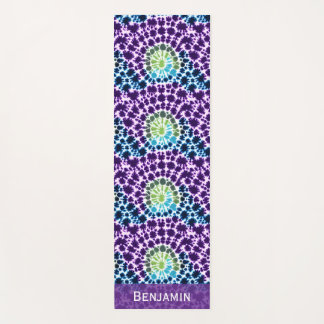 Boho Paars Groen Turquoise Tie-Dye Patroon Yogamat