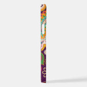 Boho Paars Hippy 60s Retro Paisley Samsung Galaxy iPhone Hoesje (Rechterkant)