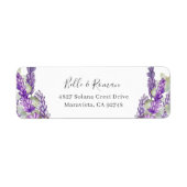 Boho Paars Lavendel Retouradres Huwelijkslabel Etiket (Voorkant)