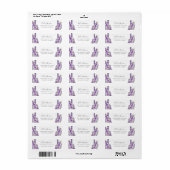 Boho Paars Lavendel Retouradres Huwelijkslabel Etiket (Full Sheet)