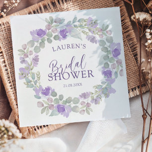 Boho Paars & Salie Bloemrijke Bruidsdouche Servet