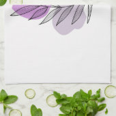 Boho paarse bloem theedoek (Gevouwen)