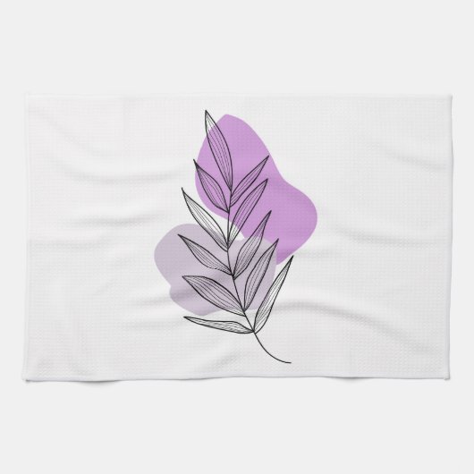 Boho paarse bloem theedoek (Horizontaal)