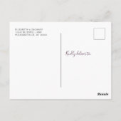 Boho Paarse Bloemen Wreath Blank Save the Date Briefkaart (Achterkant)