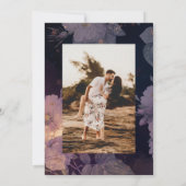 Boho Paarse Floral Winter Circle Foto Save The Date (Achterkant)