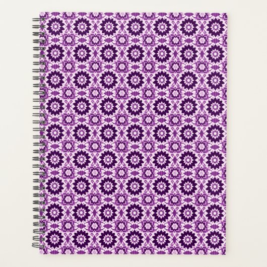  Boho Paarse geometrische bloemenpatroon Planner (Voorkant)
