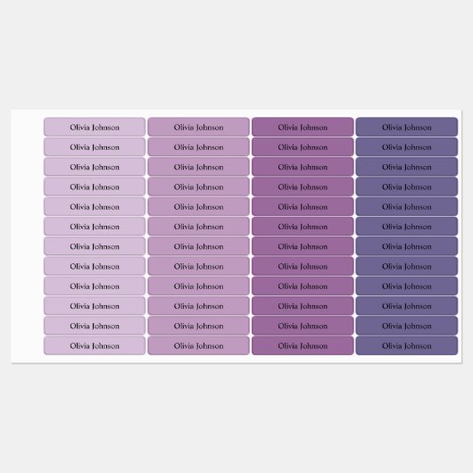 Boho paarse Kinder waterdichte naamlabels Labels (Vel)