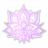 Boho Paarse Lotus Bloem Sticker (Voorkant)