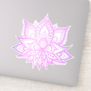 Boho Paarse Lotus Flower Sticker