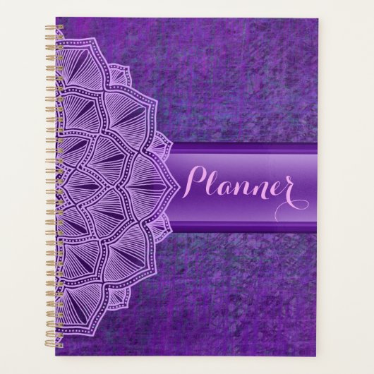 Boho Paarse Mandala Large Planner (Voorkant)