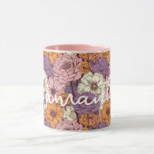 Boho Paarse Roze Wilde Bloemen Bloemen Aangepaste  Mok (Midden)