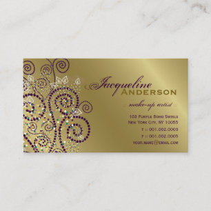  Boho Paarse Spirals Golden Profile Card Visitekaartje