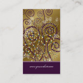 Boho Paarse Spirals Golden Profile Card Visitekaartje (Achterkant)