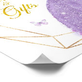 Boho Paarse Vlinder Quinceañera Kaarten en geschen Poster (Hoek)