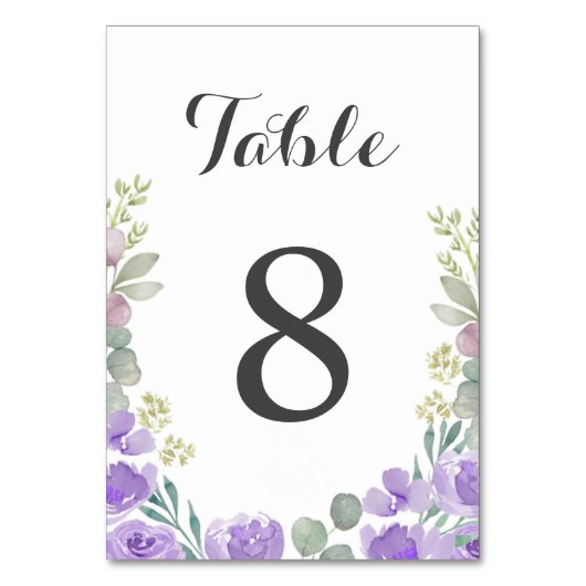 Boho Paarse Waterverf bloemenbruiloft Kaart (Achterkant)