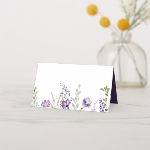 Boho Paarse Wilde Bloem Bruiloft Plaatskaart