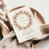 Boho Paarse Wildflowers Uitnodiging