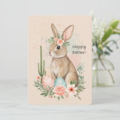 Boho Paashaas Printable Kaart – grillig (Staand voorkant)