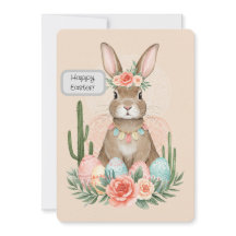 Boho Paashaas Printbare Kaart – Whimsisch