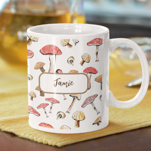 Boho Paddenstoelen Handgetrokken Toadstools Gepers Koffiemok
