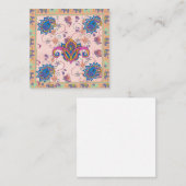Boho paisley and elephant pattern_lmandala artwork vierkante visitekaartje (Voorkant / Achterkant)