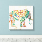 Boho Paisley Elephant I Canvas Afdruk (Insitu (Houten vloer))