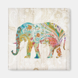 Boho Paisley Elephant II Magneet