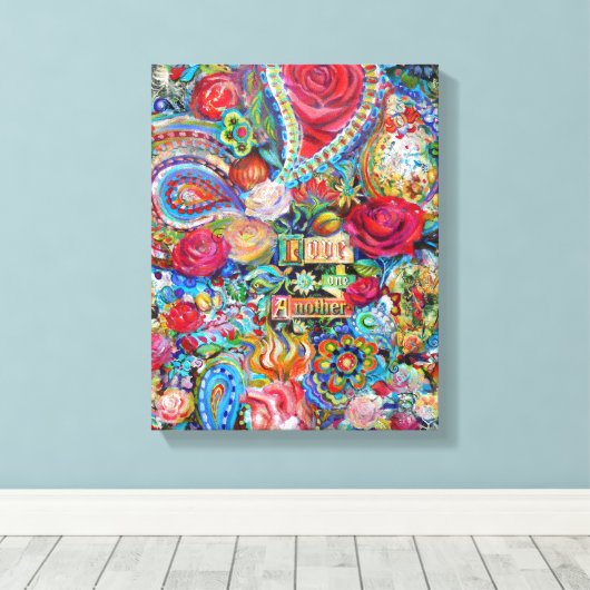 Boho Paisley houdt van een ander canvas afdrukken (Insitu (Houten vloer))