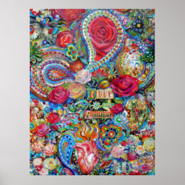 Boho Paisley houdt van elkaar Poster