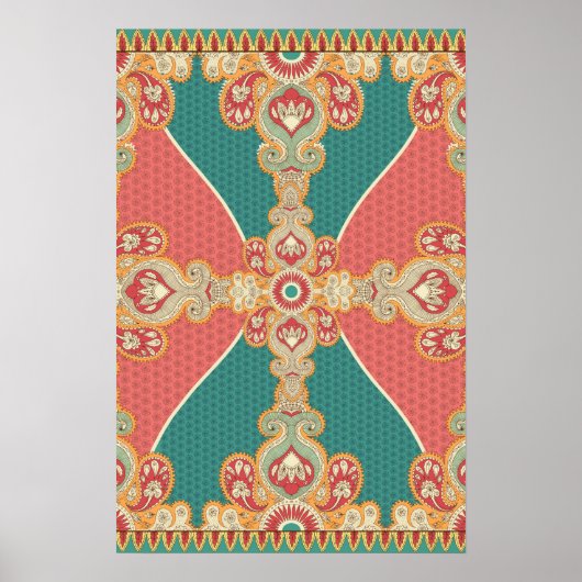 Boho Paisley Large Art Poster (Voorkant)