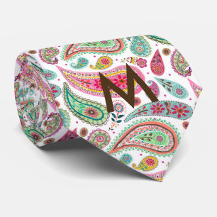 Boho Paisley Multicolor meisjesachtig patroon mono Stropdas