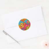 Boho Paisley Ronde Sticker (Envelop)