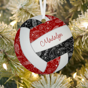 boho paislies veren florrood volleybal metalen ornament