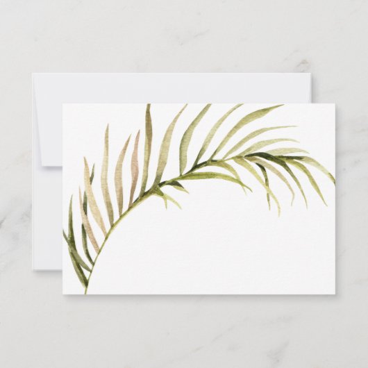Boho Palm Feuille de verdure RSVP horizontal (Dos)
