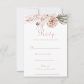 Boho Palm Feuilles et Roses mariage carte RSVP (Devant)