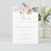 Boho Palm Feuilles et Roses mariage carte RSVP (Debout devant)