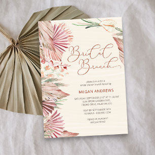 Boho Palm Gedroogde Tropische Bruiloft Brunch Kaart